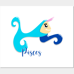 12 Zodiac Signs Astrology - Pisces Posters and Art